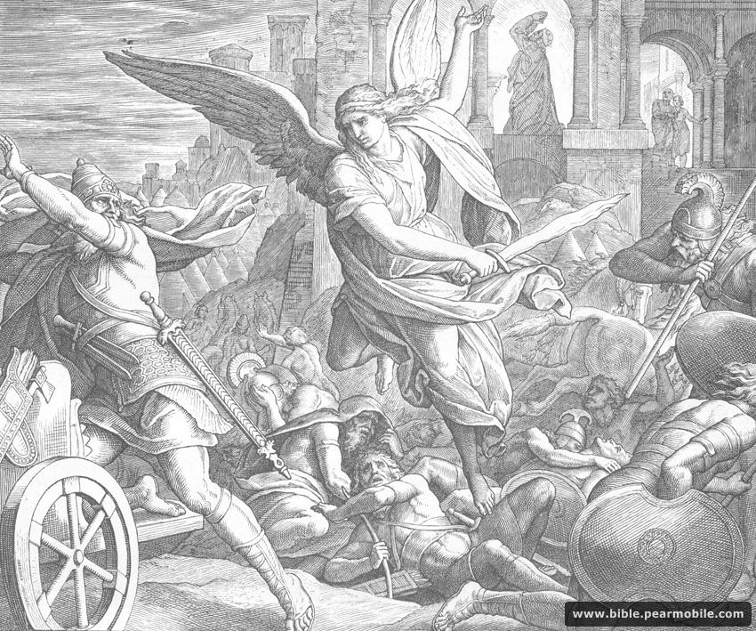 ဓမၼရာဇဝင္စတုတၳေစာင္ 19:35 - Angel of Lord Slays Assyrian Army